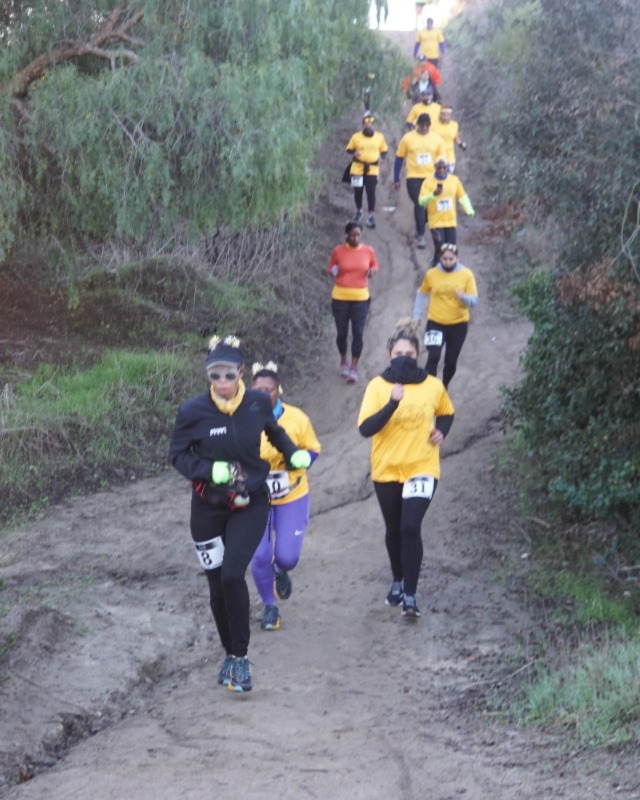 running on a trail